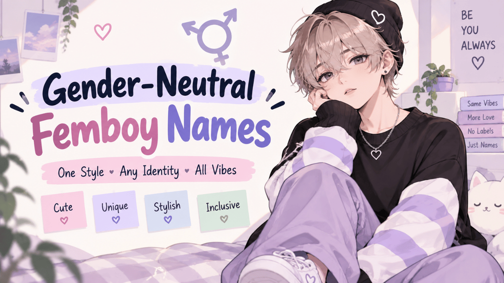 Gender-neutral femboy names with cute, unique, stylish, and inclusive name ideas.