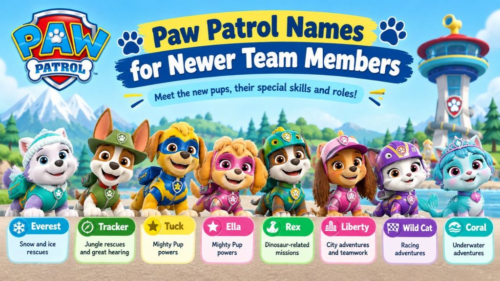 Paw Patrol Names for Newer Team Members